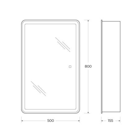 Зеркало-шкаф BelBagno Marino SPC-MAR-500/800-1A-LED-TCH 50х80 подвесной цвет белый