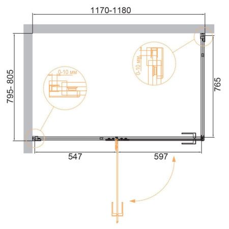 Душевой уголок Cezares BELLAGIO BELLAGIO-AH-1-120/80-C-BORO 120х80 стекло прозрачное профиль золото без поддона
