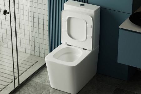 Унитаз напольный с бачком Abber Rechteck AC1210T белый с сиденьем микролифт безободковый смыв торнадо