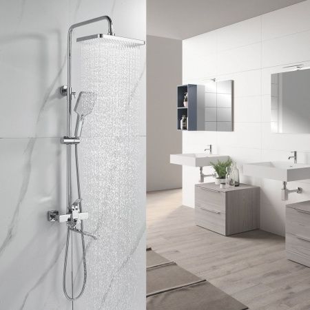 Душевая стойка Shevanik S6136 настенная цвет хром