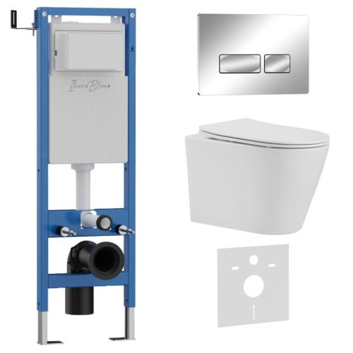 Комплект унитаз с инталляцией и клавишей смыва Iberica Blanca BURGOS ALTO IB.001M.BRA.234.213 - фото 2
