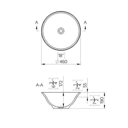Раковина из искусственного камня TW collection TWCL2103BL 50 см накладная цвет белый без отверстий под смеситель