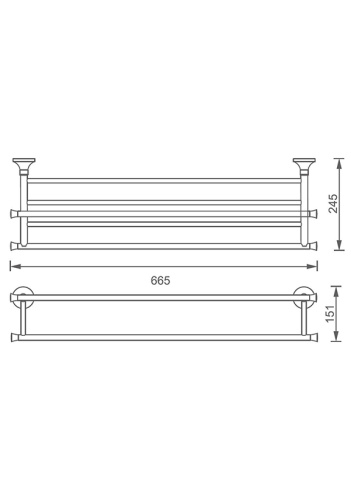 Полка в ванную комнату AltroBagno Corposso AltroBagnoCorposo081506Cr - фото 3
