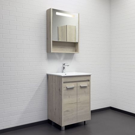 Зеркало-шкаф Comforty Марио 00-00015518CF 60х70 подвесной цвет бежевый