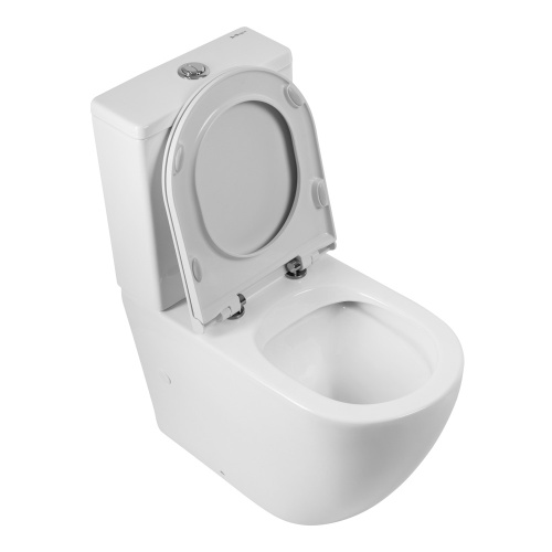 Унитаз напольный с бачком BelBagno SFERA-R BB2141CPR/BB902SC белый с сиденьем микролифт безободковый каскадный смыв - фото 3