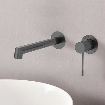 Смеситель Vincea Desire VBFW-1D1GM настенный вороненая сталь без термостата