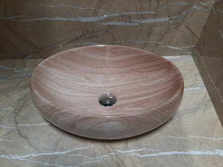 Раковина из санфаянса CeramaLux 578-2 50х36 накладная цвет коричневый