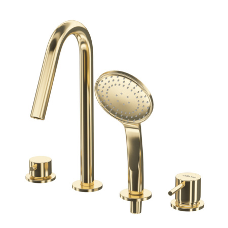Смеситель Cezares LEAF LEAF-BVDM4-L-SR на борт ванны золото