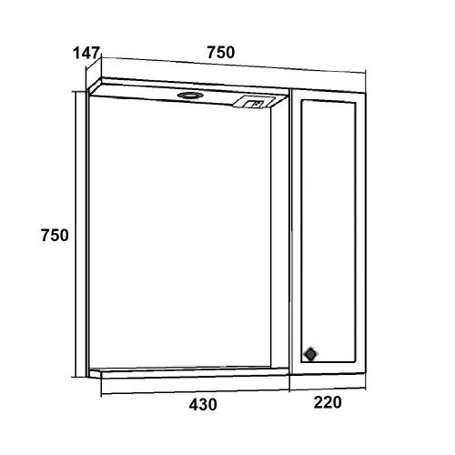 Зеркало-шкаф RUNO Римини 00-00001279 75х75 подвесной цвет зеленый - фото 5