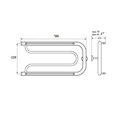Полотенцесушитель водяной Point Фокстрот PN21337P 70х35 хром
