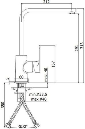 Смеситель для кухни Paffoni Sly SY180CR на мойку хром