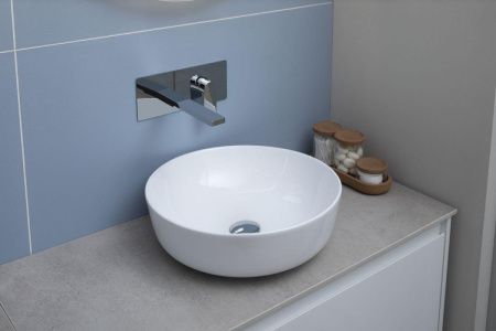 Раковина керамическая Aquanet Moon MOON-1 40х40 накладная цвет белый без отверстий под смеситель