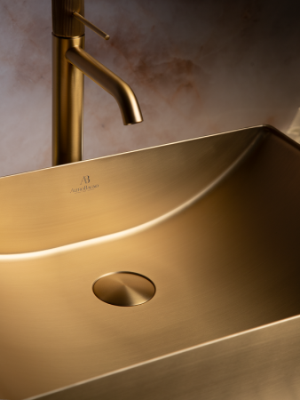 Раковина из нержавеющей стали AltroBagno Futuro AltroBagnoFuturo001013OrSp 50х30 накладная цвет золото