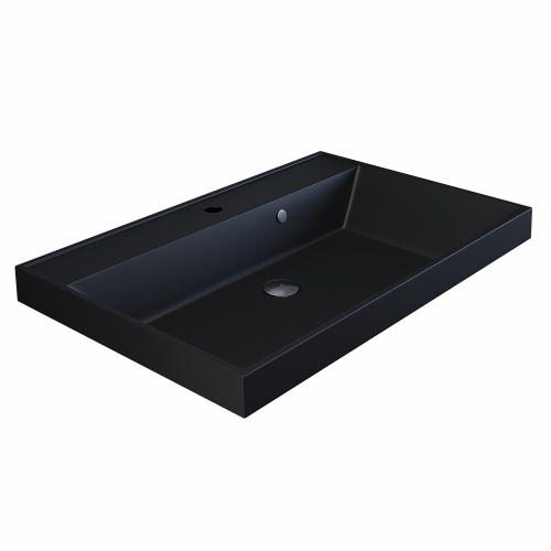 Раковина Uperwood Classic Quartz 70 см 291030005 полувстраиваемая цвет черный - фото 4