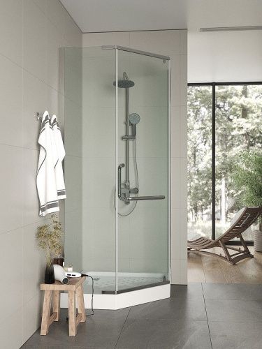 Душевой уголок Agger A03-090TCR 90х90 стекло прозрачное профиль хром с поддоном - фото 4