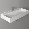 Раковина из сантехнического фаянса Simas Agile AG91 bi*1 90х50 подвесная цвет белый 1 отверстие под смеситель