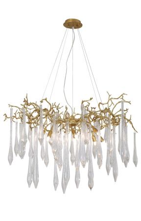 Люстра подвесная Crystal Lux Reina (Реина) REINA SP8 D1000 GOLD PEARL