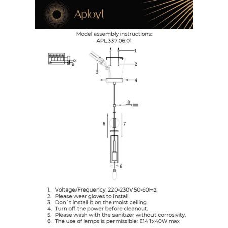 Светильник подвесной Aployt Izidora (Изидора) APL.337.06.01
