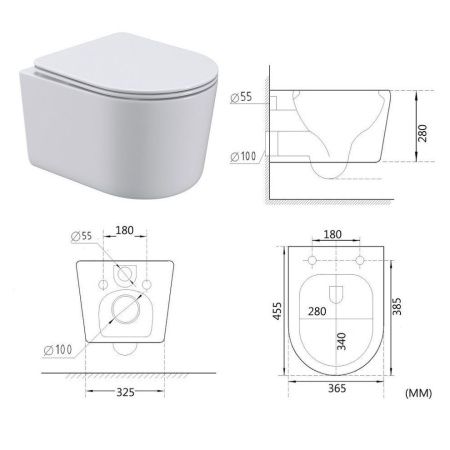Унитаз подвесной Art&Max Bolzano AM001CHR/SC белый с сиденьем микролифт каскадный смыв
