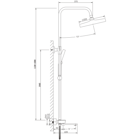 Душевая стойка Belz B713 B25713-5 настенная цвет золото