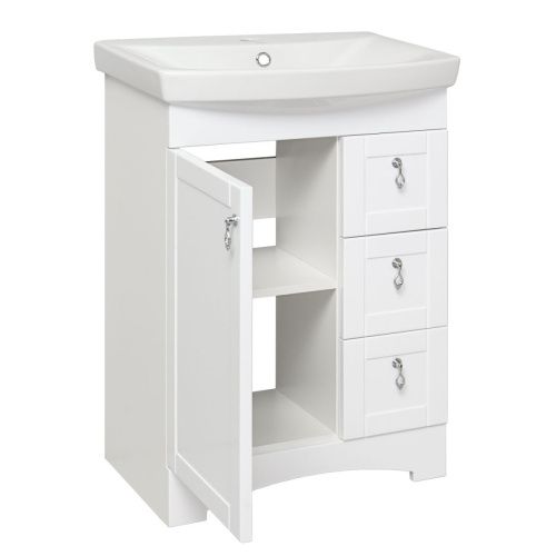 Тумба под раковину Runo МЕРИДА 00-00000823 60х30 напольная цвет белый - фото 4