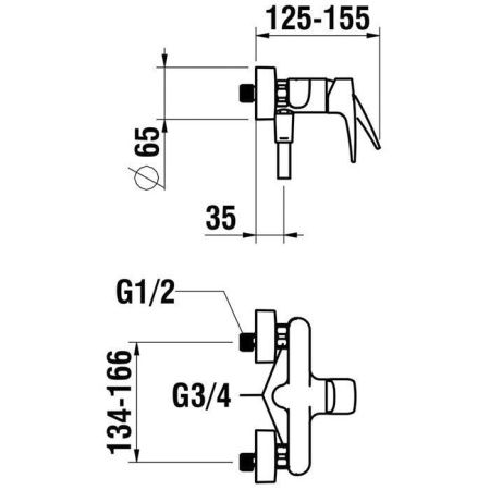 Смеситель для душа Laufen Laurin HF500750100600 настенный хром
