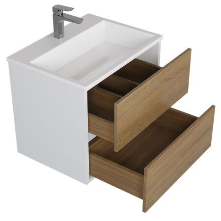 Раковина из искусственного камня Uperwood Barsa 2911120345 60х50 полувстраиваемая цвет белый