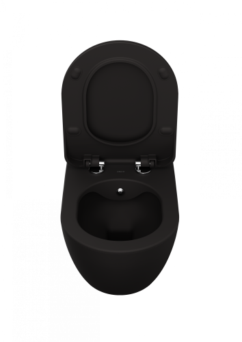 Чаша унитаза подвесная Creavit Free FE322-00SM00E-0000 цвет черный матовый без сиденья душевой смыв - фото 3