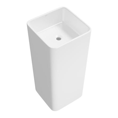 Раковина из сантехнического фарфора Wellsee Callipy Art 338904000 40х40 напольная цвет белый глянцевый без отверстий под смеситель - фото 2