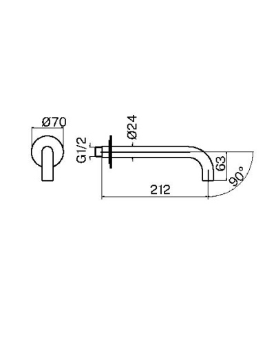 Излив Plumberia Selection Ixo SPT0058CR настенный хром - фото 2