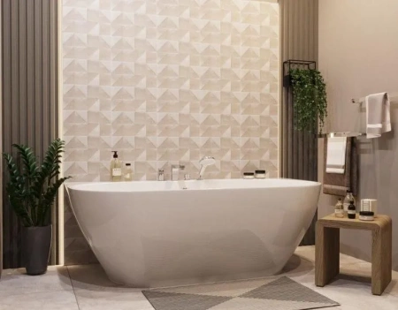 Ванна из литьевго мрамора Taliente Nemi a parete Matt NE17085Matt a parete 170х85 пристенная овальная без ножек и каркаса