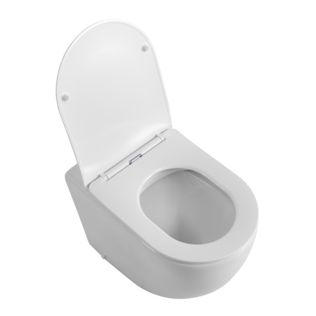 Унитаз приставной BelBagno SFERA-R BB2141CBR/SC белый с сиденьем микролифт безободковый каскадный смыв