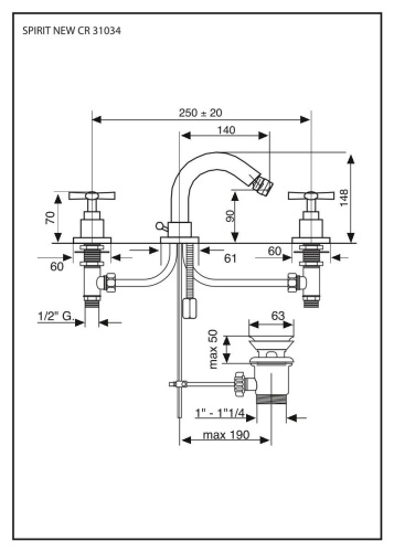 Смеситель Emmevi Spirit New 31034/CR на биде хром - фото 2 Смеситель Emmevi Spirit New 31034/CR на биде хром - фото 2
