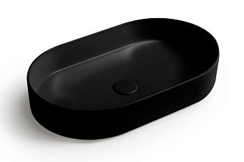 Раковина керамическая White Ceramic Blade W052705 60х36 накладная цвет черный матовый