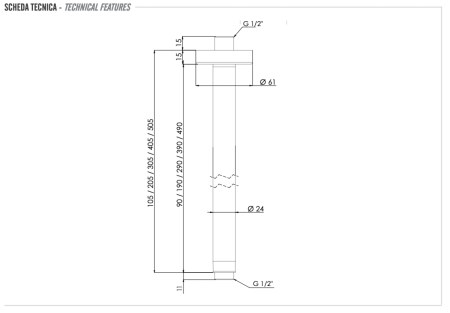 Кронштейн для верхнего душа Remer 347N30BG золото