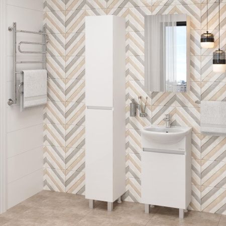 Шкаф-пенал Onika Милтон 403077 30х190 напольный цвет белый