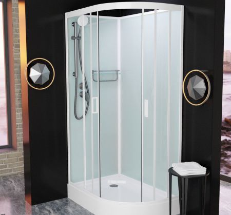 Душевая кабина Frank 418018 100х80 асимметричная без крыши ориентация левая