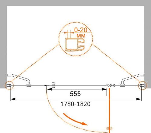 Душевая дверь Cezares ELENA ELENA-W-B-13-60+60/60-C-Cr 180х195 стекло прозрачное профиль хром - фото 4