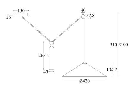 Светильник подвесной Maytoni Peso (Песо) P080PL-01B