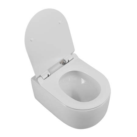 Унитаз подвесной BelBagno SOFT BB084CH-TOR/BB2111SC белый с сиденьем микролифт безободковый смыв торнадо