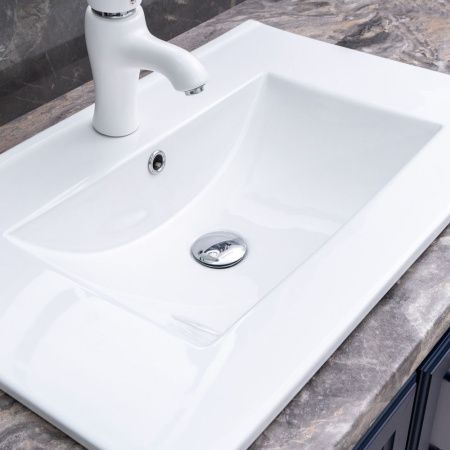 Раковина из сантехнического фарфора Melana 9070E-805 70х50 накладная цвет белый 1 отверстие под смеситель