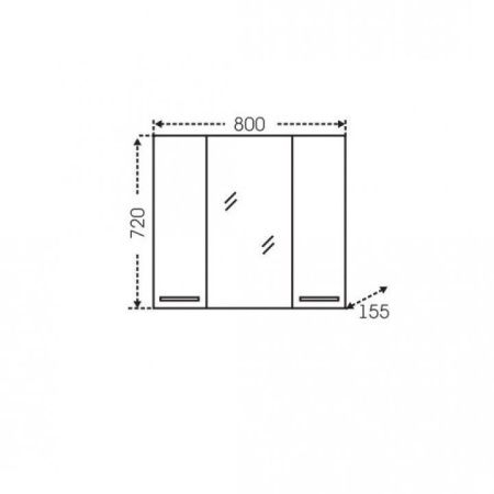 Зеркало-шкаф СанТа Родос 106017 80х70 подвесной цвет белый