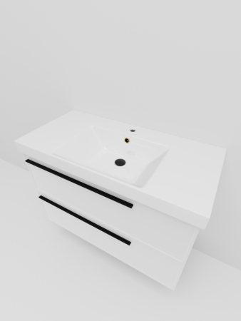 Тумба с раковиной La Fenice Elba TWIN NFNC-01-ELB-B-80-2-3-80 80х50 подвесная цвет белый