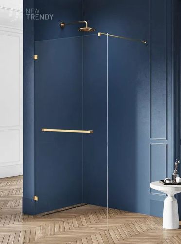 Душевая перегородка New Trendy AVEXA Gold EXK-7042 150х200 стекло прозрачное профиль золото