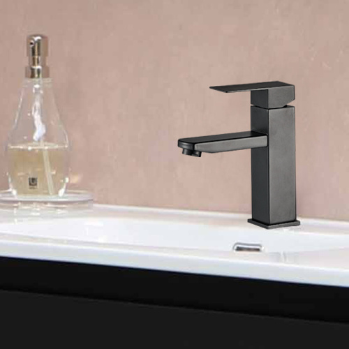 Смеситель WesnaArt Kubus KUB13-210Black на раковину черный - фото 3