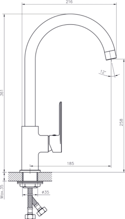 Смеситель для кухни Rush Haiti HA1935-22 на мойку хром