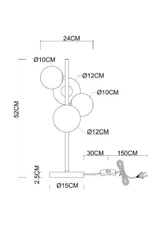 Настольная лампа Arte Lamp Gemini (Гемини) A2243LT-4BK