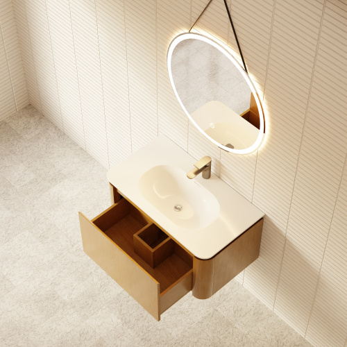 Тумба под раковину ArtDecco Coco (Коко) ACC08W14S000 80x45x40 подвесная цвет белый дуб - фото 3