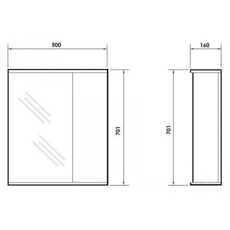 Зеркало-шкаф Orange Лайт LA-50ZSW 50х70 подвесной цвет белый