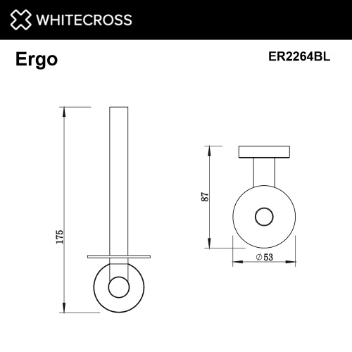 Бумагодержатель Whitecross ERGO black ER2264BL - фото 2